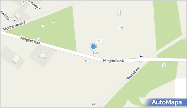 Rydzewo, Niegocińska, 9, mapa Rydzewo