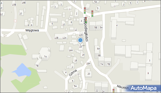 Siemianowice Śląskie, Niepodległości, 14, mapa Siemianowice Śląskie