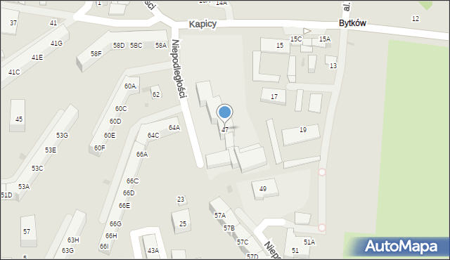 Siemianowice Śląskie, Niepodległości, 47, mapa Siemianowice Śląskie