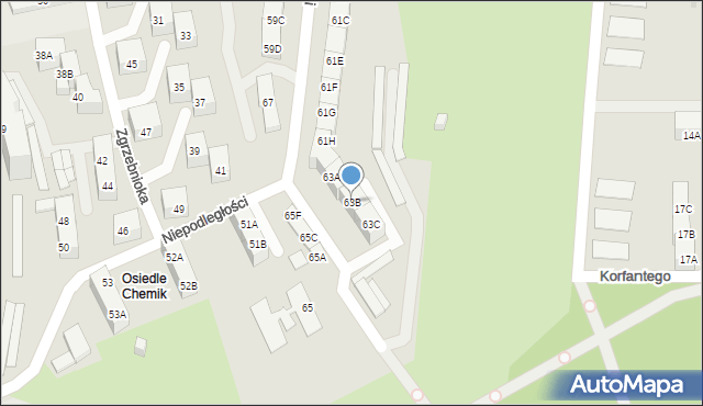 Siemianowice Śląskie, Niepodległości, 63B, mapa Siemianowice Śląskie