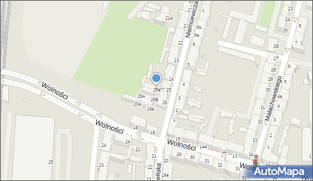 Słupsk, Niemcewicza Juliana Ursyna, 25a, mapa Słupska