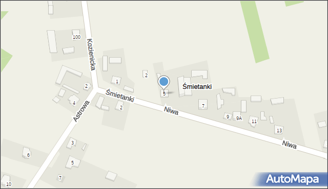 Śmietanki, Niwa, 5, mapa Śmietanki