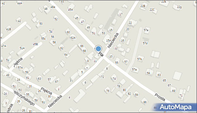 Sokołów Podlaski, Nieciecka, 13, mapa Sokołów Podlaski