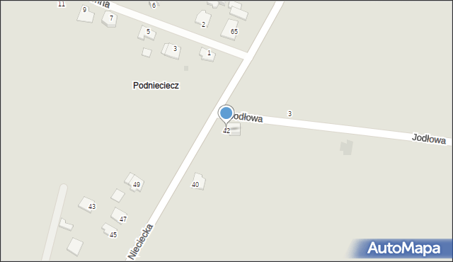 Sokołów Podlaski, Nieciecka, 42, mapa Sokołów Podlaski