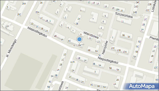 Sosnowiec, Niepodległości, 6A, mapa Sosnowca