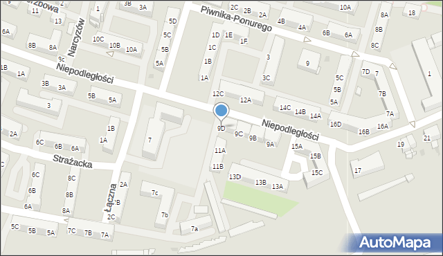 Sosnowiec, Niepodległości, 9D, mapa Sosnowca