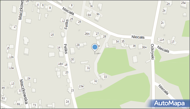 Sosnowiec, Niecała, 30, mapa Sosnowca