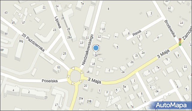 Środa Wielkopolska, Niedziałkowskiego Mieczysława, 14, mapa Środa Wielkopolska