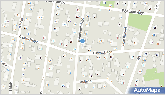 Sulejówek, Niemojewskiego, 8, mapa Sulejówek