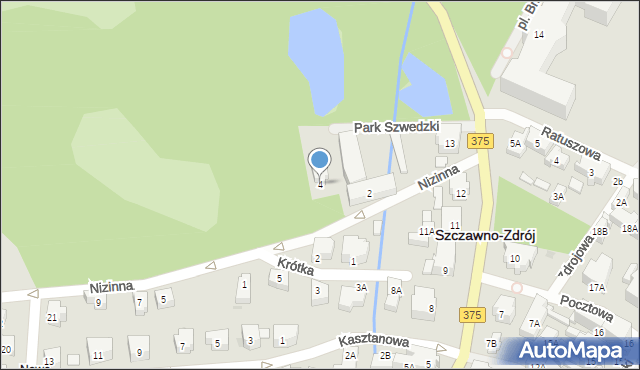 Szczawno-Zdrój, Nizinna, 4, mapa Szczawno-Zdrój