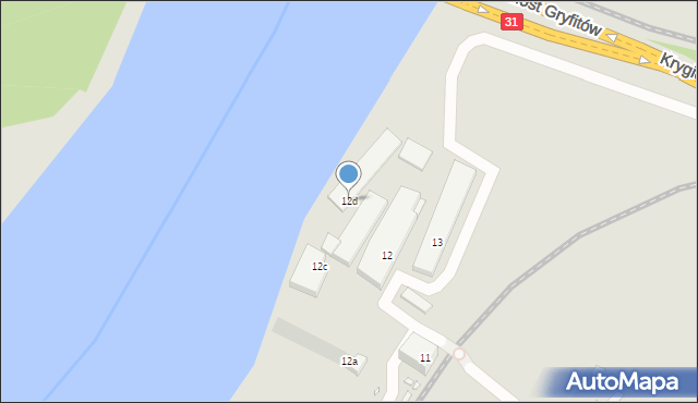 Szczecin, Niklowa, 12d, mapa Szczecina