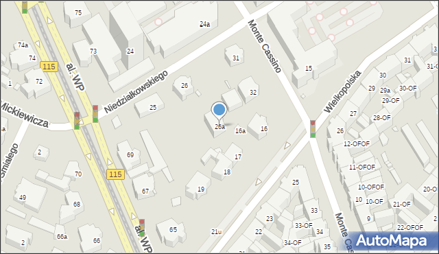 Szczecin, Niedziałkowskiego Mieczysława, 26a, mapa Szczecina