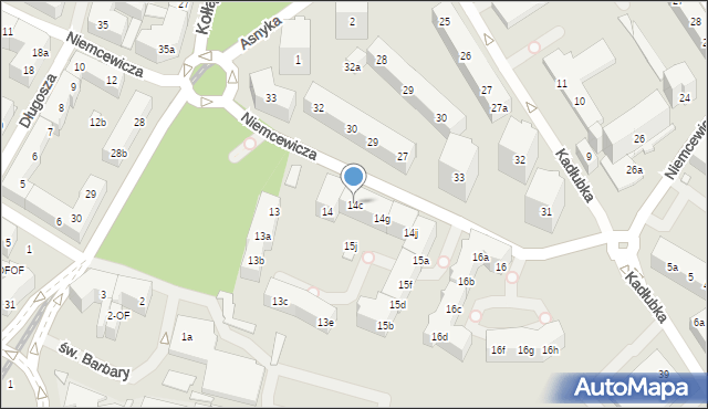 Szczecin, Niemcewicza Juliana Ursyna, 14c, mapa Szczecina