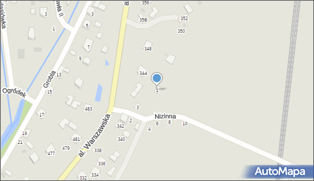 Tarnobrzeg, Nizinna, 1, mapa Tarnobrzegu