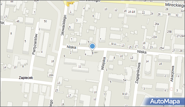 Tomaszów Mazowiecki, Niska, 6, mapa Tomaszów Mazowiecki