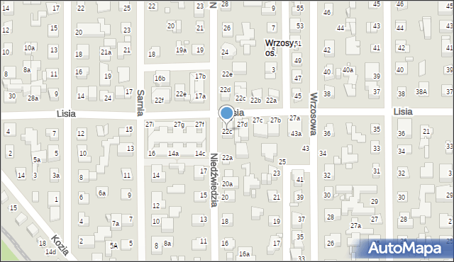 Toruń, Niedźwiedzia, 22c, mapa Torunia