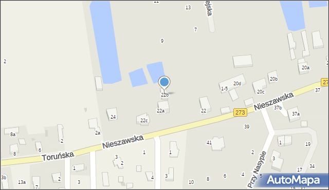 Toruń, Nieszawska, 22b, mapa Torunia