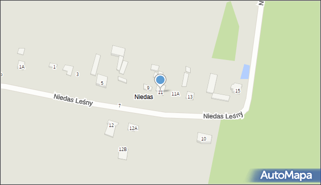 Tuszyn, Niedas Leśny, 11, mapa Tuszyn