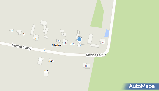 Tuszyn, Niedas Leśny, 13, mapa Tuszyn