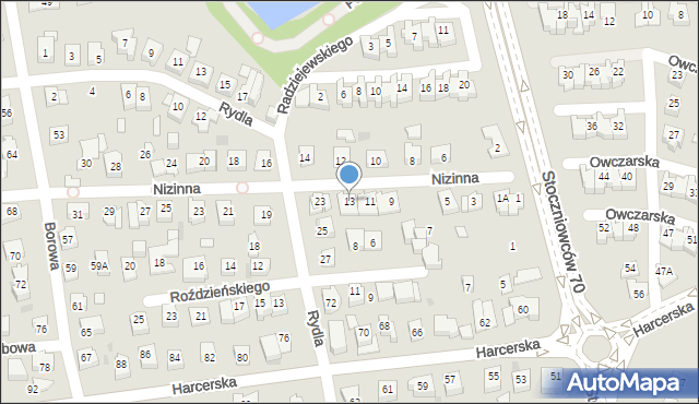 Tychy, Nizinna, 13, mapa Tychów