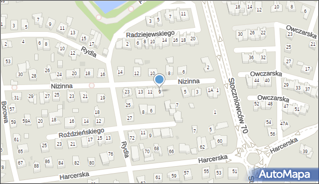 Tychy, Nizinna, 9, mapa Tychów