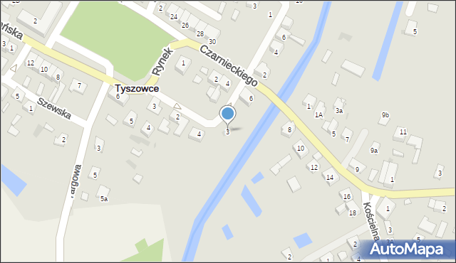 Tyszowce, Niezgody, 3, mapa Tyszowce