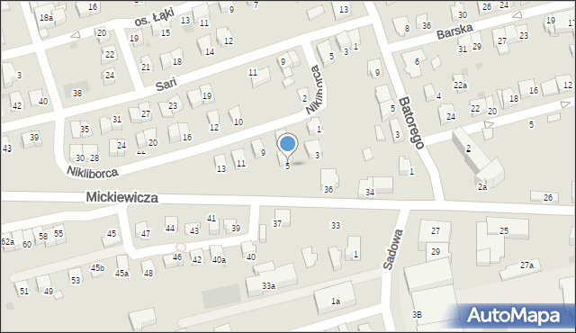 Wadowice, Nikliborca Władysława, prof., 5, mapa Wadowice