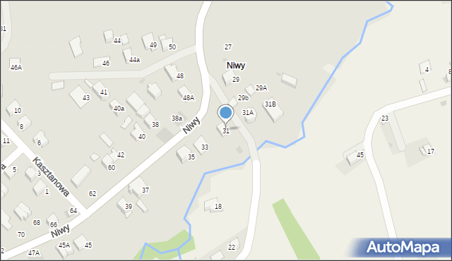 Wadowice, Niwy, 31, mapa Wadowice