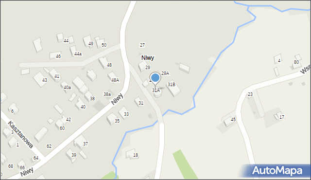 Wadowice, Niwy, 31A, mapa Wadowice