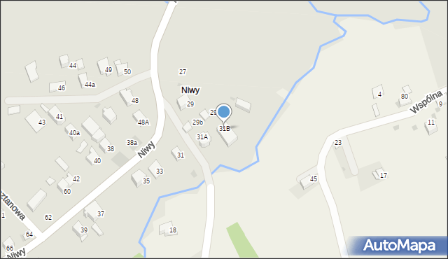 Wadowice, Niwy, 31B, mapa Wadowice