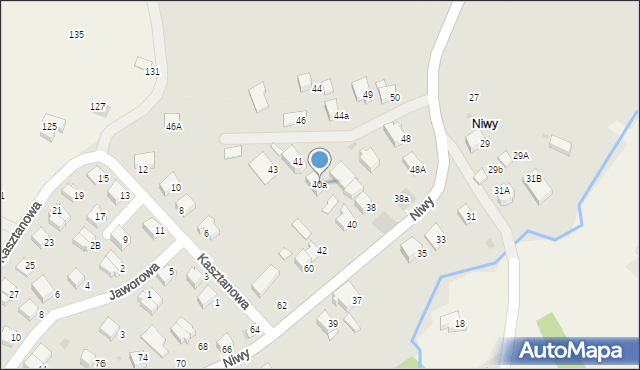 Wadowice, Niwy, 40a, mapa Wadowice