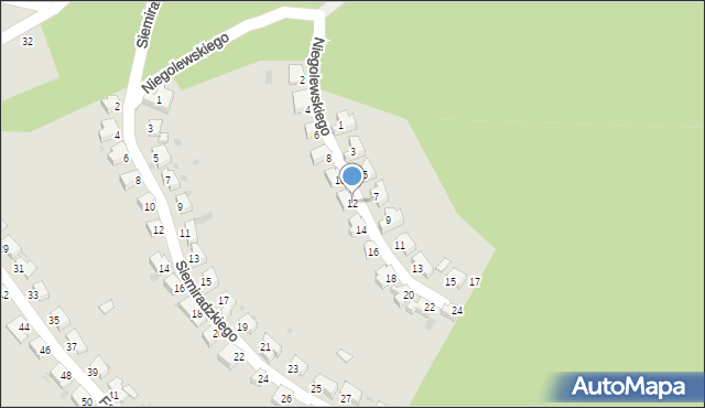 Wałbrzych, Niegolewskiego Władysława, 12, mapa Wałbrzycha