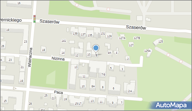 Warszawa, Nizinna, 8, mapa Warszawy