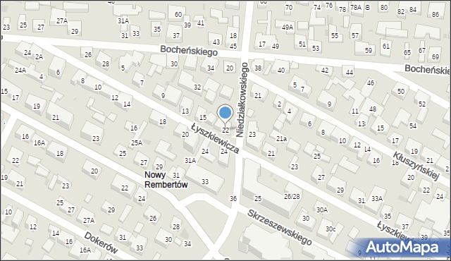 Warszawa, Niedziałkowskiego Mieczysława, 22, mapa Warszawy