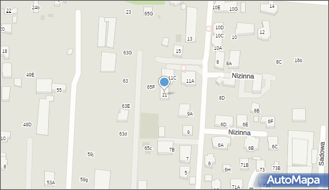 Warszawa, Nizinna, 11, mapa Warszawy