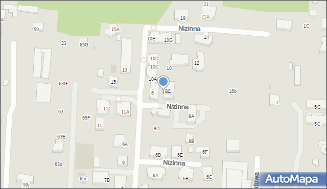 Warszawa, Nizinna, 8A, mapa Warszawy