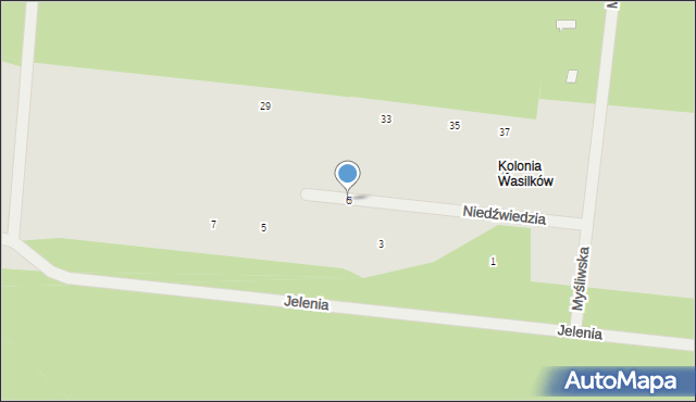 Wasilków, Niedźwiedzia, 6, mapa Wasilków