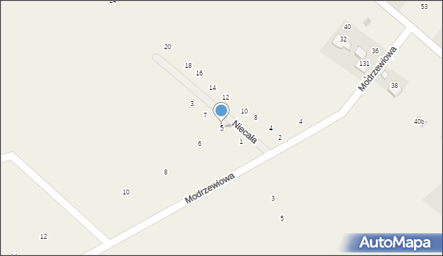 Więckowice, Niecała, 5, mapa Więckowice