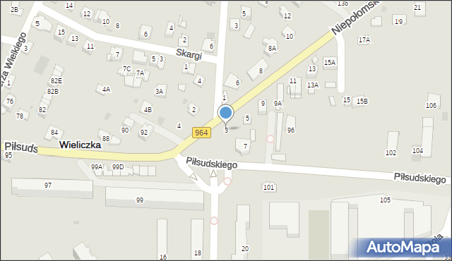 Wieliczka, Niepołomska, 3, mapa Wieliczka