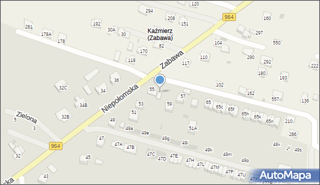 Wieliczka, Niepołomska, 55A, mapa Wieliczka