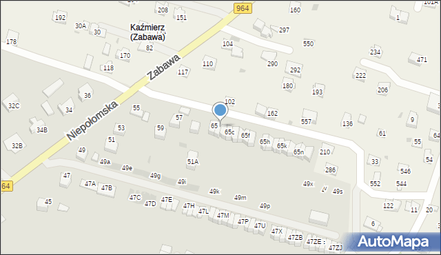 Wieliczka, Niepołomska, 65a, mapa Wieliczka