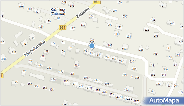 Wieliczka, Niepołomska, 65c, mapa Wieliczka