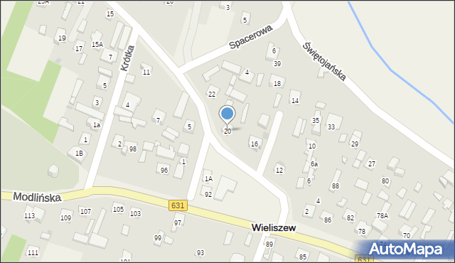 Wieliszew, Niepodległości, 20, mapa Wieliszew