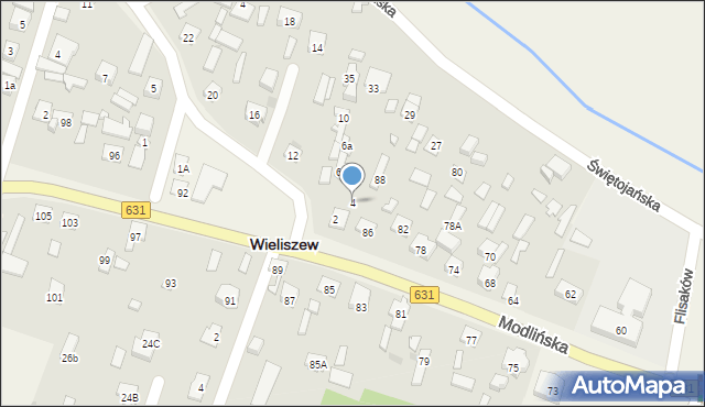 Wieliszew, Niepodległości, 4, mapa Wieliszew