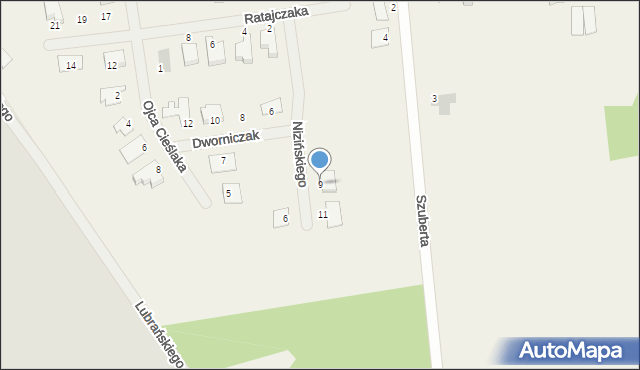 Wielka Wieś, Nizińskiego Stanisława, ks., 9, mapa Wielka Wieś