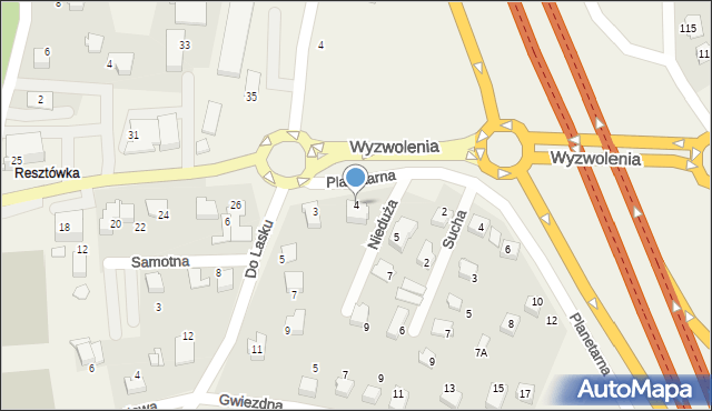 Wilkowice, Nieduża, 4, mapa Wilkowice