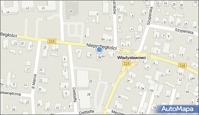 Władysławowo, Niepodległości, 3a, mapa Władysławowo