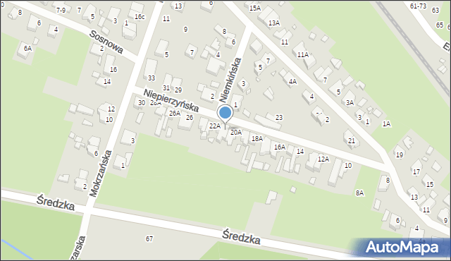 Wrocław, Niepierzyńska, 22, mapa Wrocławia