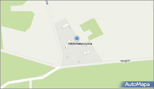 Wygon, Nikiforowszczyzna, 3A, mapa Wygon