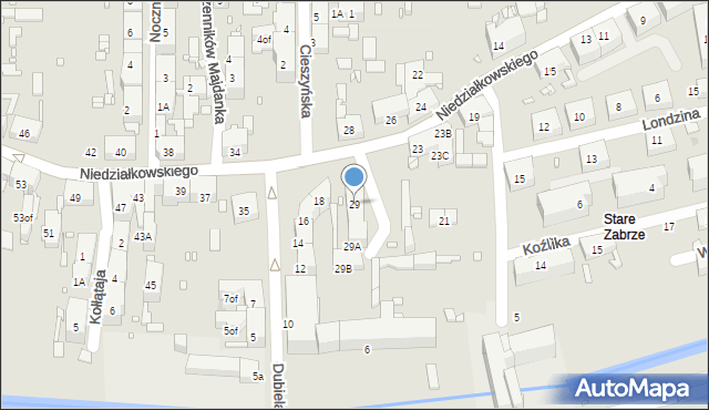 Zabrze, Niedziałkowskiego Mieczysława, 29, mapa Zabrza
